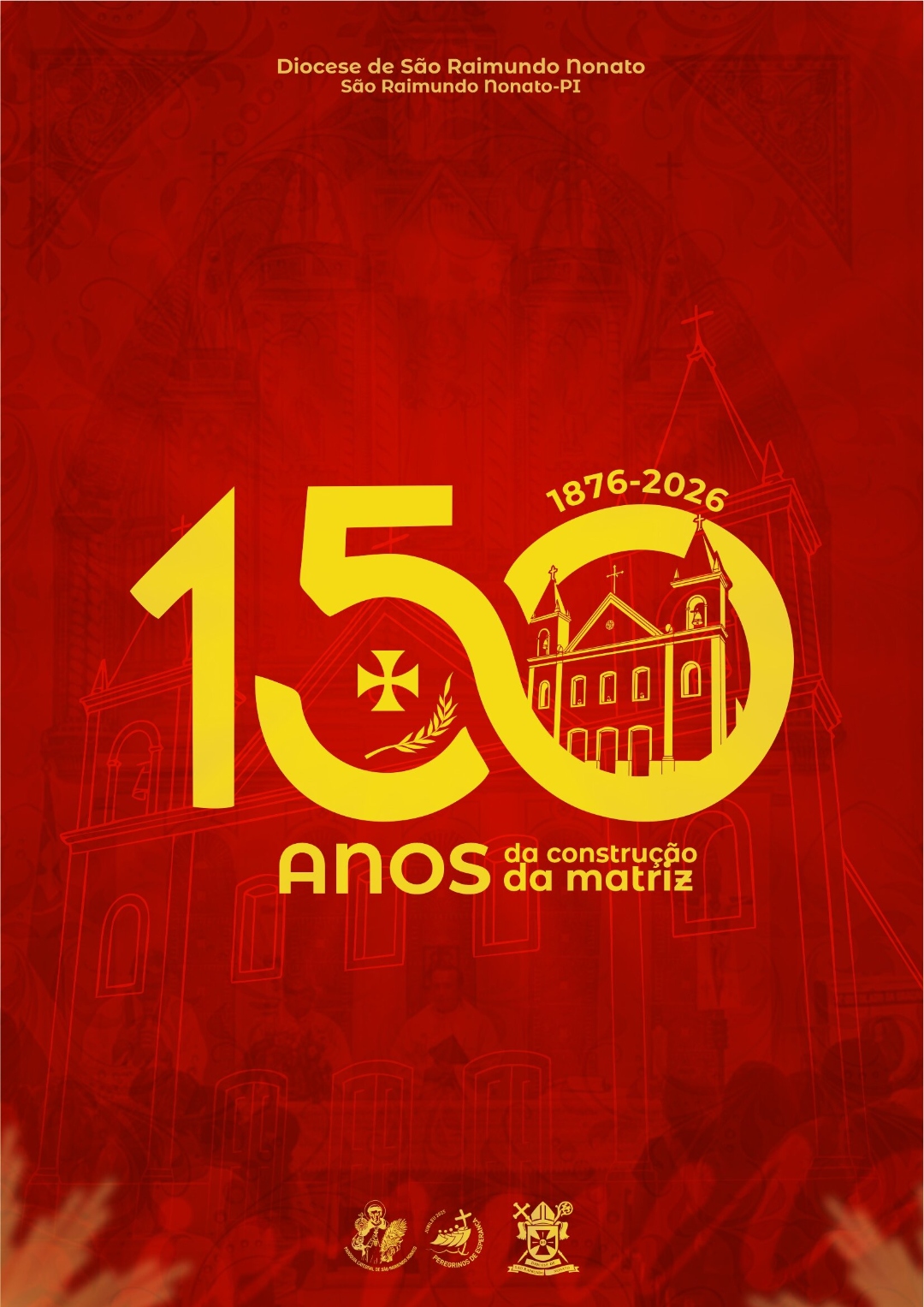 Padrão visual de repetição da marca dos 150 anos