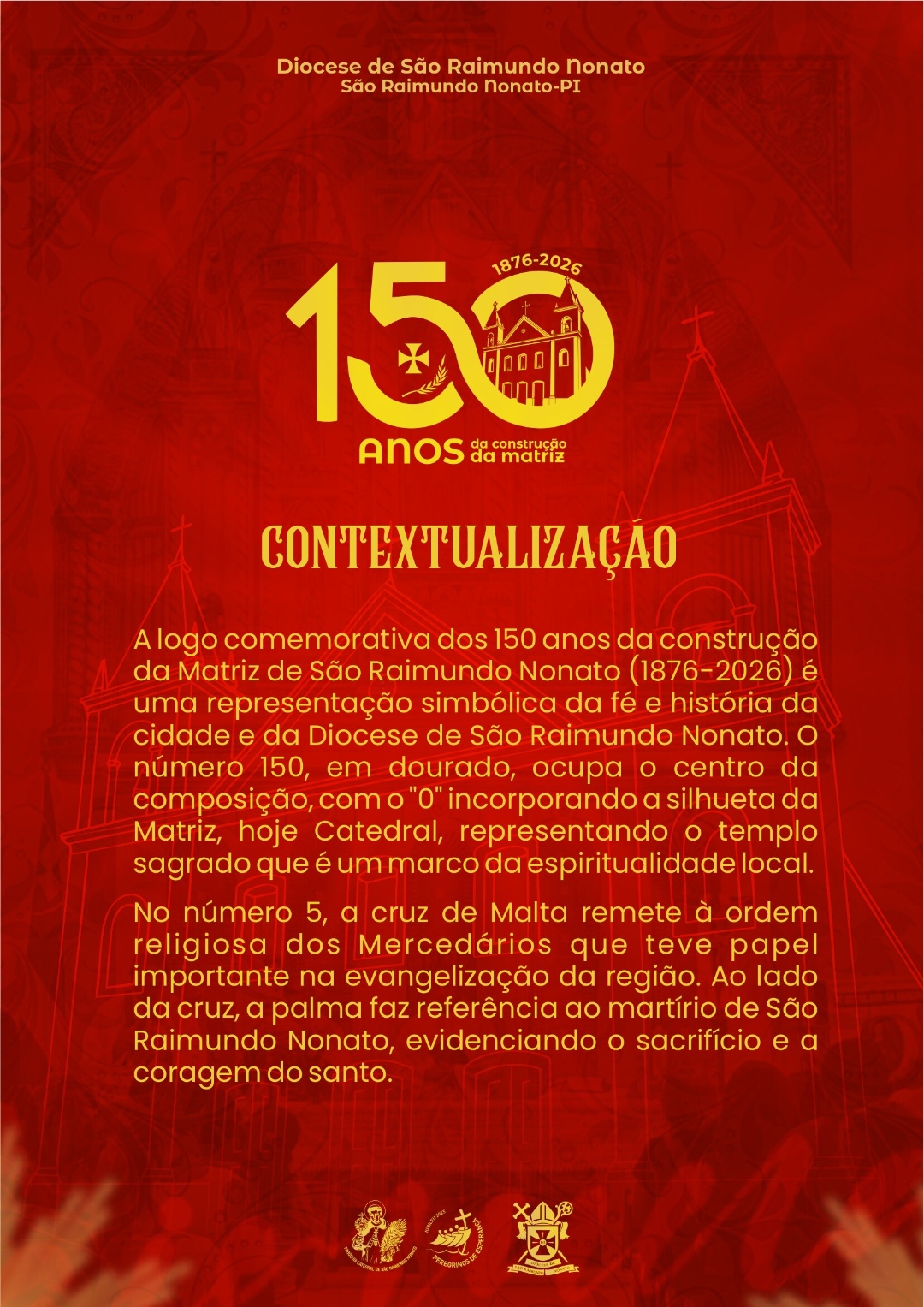 Logo comemorativa oficial dos 150 anos da construção da Matriz